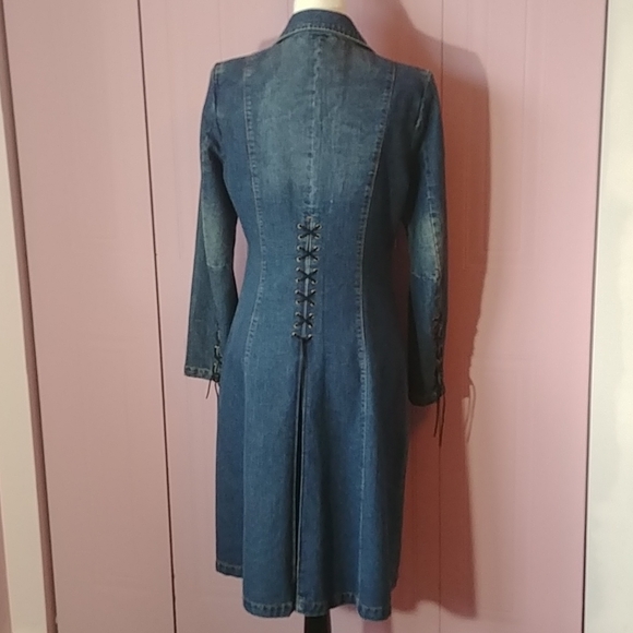 Vintage  long jean jacket - Picture 2 of 8